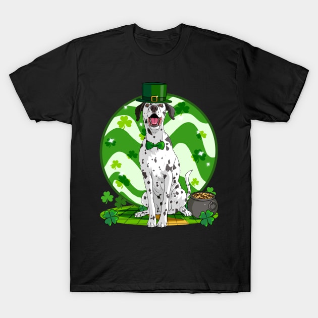 Dalmatian Dog St Patricks Day Leprechaun Irish T-Shirt by Noseking